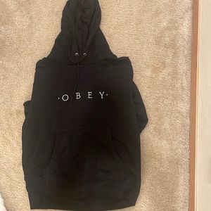 Black obey hoodie. Unisex S